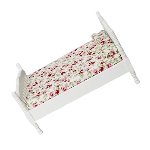 BRIGHTFUFU Realistisches Mini-doppelbett- Für Puppenhaus Robust Robust Für Jungen Und Mädchen Pflegende Puppe Weihnachtsdekor von BRIGHTFUFU