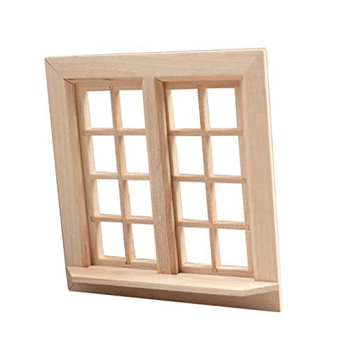 BRIGHTFUFU Mini Fenstermodell Aus Unbehandeltem Dekoratives Mini Hauszubehör Für Puppenhäuser Und DIY Projekte Ideal Für Kreative Bastelarbeiten Und Individuelle Gestaltung von BRIGHTFUFU