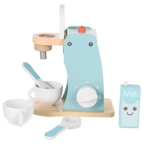 BRIGHTFUFU Holzspielzeug Kaffeemaschine Set Für Miniatur Kaffeemaschine Mit Zubehör Ideal Für Kreatives Der Spielküche Für Jungen Und ädchen Ab 3 Jahren von BRIGHTFUFU