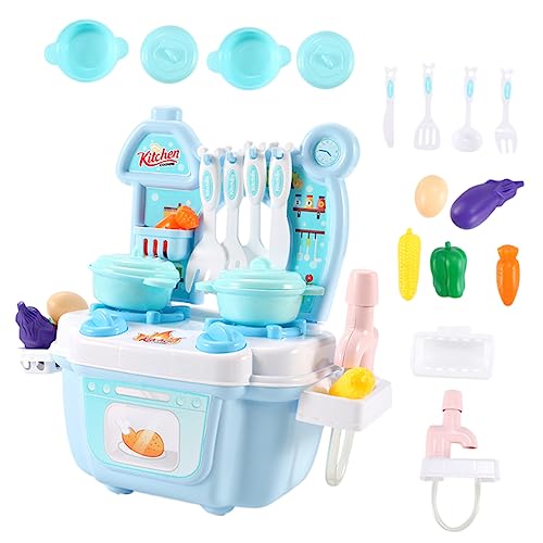 BRIGHTFUFU Mini Küchen Spielset Für Küche Mit Kochutensilien Rollenspiel Zubehör Für Kleinkinder Plastik Kochbank Für Fantasievolles von BRIGHTFUFU