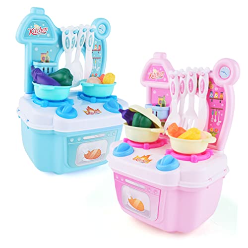 BRIGHTFUFU Mini Küchen Spielzeugset Lustige Küche Spielzeuge Für Mit Miniatur Kochutensilien Und Zubehör Ideales Für Kleine Köche Pink von BRIGHTFUFU