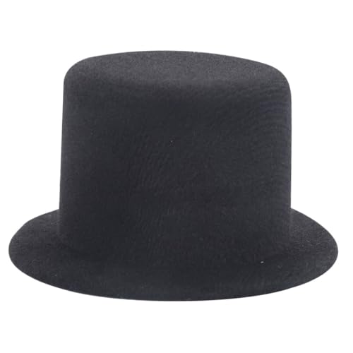 BRIGHTFUFU Mini-Hut Unisex-Fischerhut Clownhut Baumwollmütze Top-hat-kostüm Kleiner Hut Partyhüte Für Erwachsene Hut Mit Breiter Krempe Roboterhut Geburtstagshut Schutzhelme Puppe Stoff Black von BRIGHTFUFU