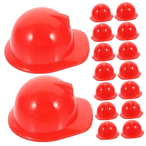 BRIGHTFUFU Miniatur Bauhut 20 Stück Dekorativer Schutzhelm Modell Für Puppen Haustierhelm Sicherheitshut Dekor Gelb Mini Sicherheitshelm Für Bastelprojekte von BRIGHTFUFU