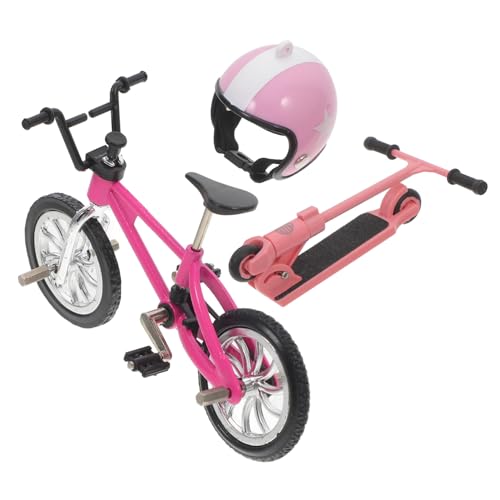 BRIGHTFUFU Miniatur Fahrrad Modell mit Helm und Scooter Stabiles Dekorationsspielzeug für Puppenhaus und Schreibtisch Leichtes Outdoor szenen Modell in Zartem Rosa als und Sammlerobjekt BRIGHTFUFU Miniatur Fahrrad Modell mit Helm und Scooter Stabiles Dekorationsspielzeug für Puppenhaus und Schreibtisch Leichtes Outdoor szenen Modell in Zartem Rosa als und Sammlerobjekt von BRIGHTFUFU
