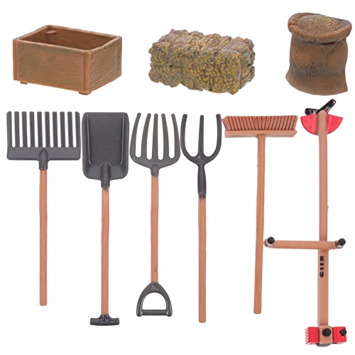 BRIGHTFUFU Schaufel Kinder Gartengeräte Für Kinder Miniatur Farmwerkzeug Set 9 Teiliges Zubehör Für Miniaturhäuser Und Gartenlandschaften Für Ideal Für Kreative Gartenideen Und Rollenspiele von BRIGHTFUFU