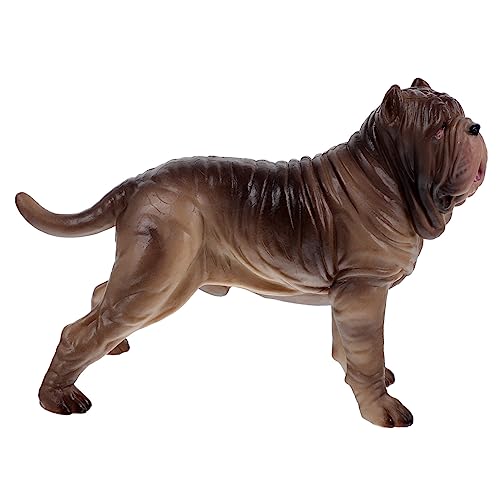 BRIGHTFUFU Neapolitanisches Hundemodell Heimtextilien Hundefiguren Mini Hundeskulptur Collie Bulldogge Rasendekoration Dackel Bulldogge Gartenstatue Kauerhunde Brauner von BRIGHTFUFU