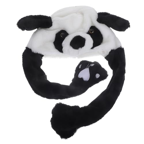 BRIGHTFUFU Ohrbewegender Hut Party Selfie Hut Ohrbewegender Panda Hut Plüschtierohren Hochspringender Hut Festliche Kopfbedeckung Dekorativer Pandahut up Ohren Plüschkappe Stirnband Cosplay von BRIGHTFUFU