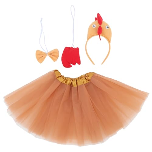 BRIGHTFUFU 3d-hühner-stirnband Tutu Fliege Set für Ostern für Erwachsene und Jungen und Mädchen von BRIGHTFUFU