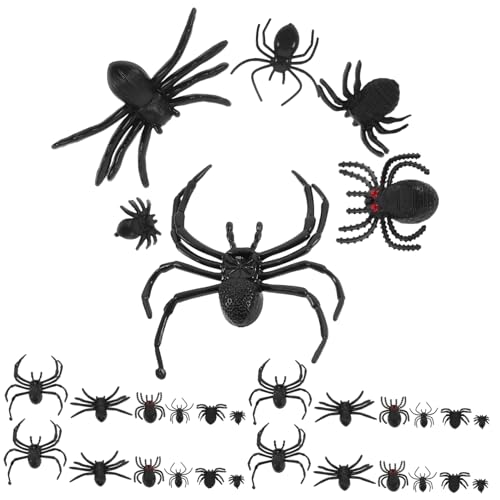 BRIGHTFUFU Plastikspinnenmodelle Partytrick Spinne Realistische Gefälschte Spinne Künstliche Schwarze Spinne Modell Plastikspinne Falsche Spinne aus Spinnenspielzeug Halloween Streich von BRIGHTFUFU