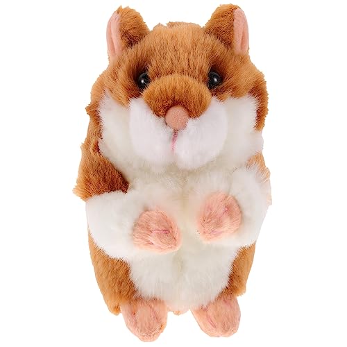 BRIGHTFUFU Plüschhamster Stofftierhamster Plüsch Hamster Stofftier Niedlicher Kleiner Plüschhamsterpuppe Hamster Ausgestopfte Tierpuppe Hamster Schlafende Puppe Umarmungskissen von BRIGHTFUFU