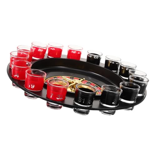 BRIGHTFUFU Roulette Trinkset Rouletterad für Schnapsgläser Schnapsglas Roulette Trinkspiel Stil Trinkspiel Wiederverwendbares Shot Roulette Lustiges Rouletterad Roulette für Spieleabendpartys von BRIGHTFUFU