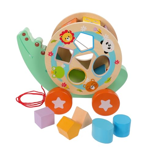 BRIGHTFUFU Holzspielzeug Set Für Geometrische Formensortier Spielzeuge Multifunktionale Holzfigur Zugspielzeuge Für Kleinkinder Ideales Lernspielzeug Für Die Frühkindliche Entwicklung von BRIGHTFUFU