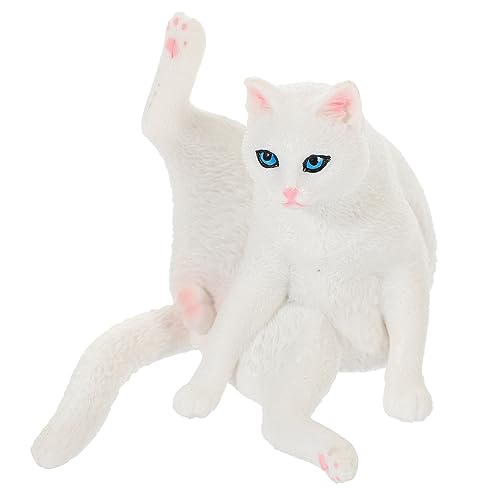 BRIGHTFUFU Simulationskatzendekoration Katzenstatuen Für Drinnen Katzenspielzeug Katzenminze Katzenstatue Ornamente Plüsch Lustige Mini Kätzchenfiguren Miniatur Katzenfigur Zeug von BRIGHTFUFU