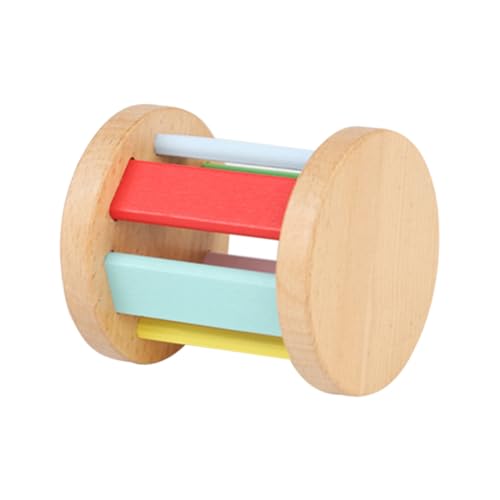 BRIGHTFUFU Spielzeugroller Hölzerne Handrassel Hölzernes Rasselinstrument Schöne Montessori Rasselroller Kleinkind Rasselrolleninstrument Handrasseln Holz von BRIGHTFUFU