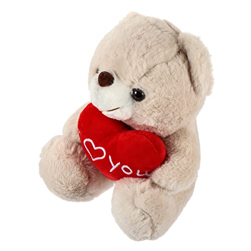 BRIGHTFUFU Teddybär kinderzimmerdeko kinderspielzeug kopfkissen Weihnachten bei Goethe valentinsgeschenk Kuscheltiere Plüsch Plüschbär zum Valentinstag Bär Tier Bär Plüsch PP Baumwolle Beige von BRIGHTFUFU