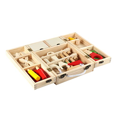 BRIGHTFUFU Werkzeugkasten Holz Reparatur Werkzeuge Pädagogisch Bunt Leicht Tragbar Fördert Feinmotorik Gehirnentwicklung Sozialverhalten BRIGHTFUFU Werkzeugkasten Holz Reparatur Werkzeuge Pädagogisch Bunt Leicht Tragbar Fördert Feinmotorik Gehirnentwicklung Sozialverhalten von BRIGHTFUFU
