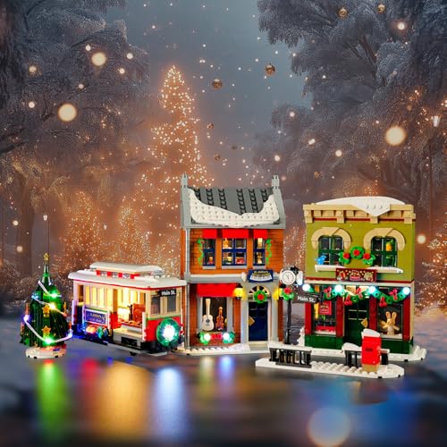 BRIKSMAX 2.0 Led Licht für Lego Weihnachtlich geschmückte Hauptstraße – Innovative LED-Beleuchtung Compatible mit Lego 10308 – Ohne Lego Set von BRIKSMAX