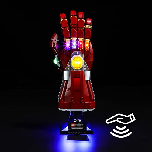 BRIKSMAX 76223 Led Licht für Lego Iron Mans Nano Handschuh (Version mit Handwischsensorschalter) - Compatible with Lego Marvel Bausteinen Modell - Ohne Lego Set von BRIKSMAX