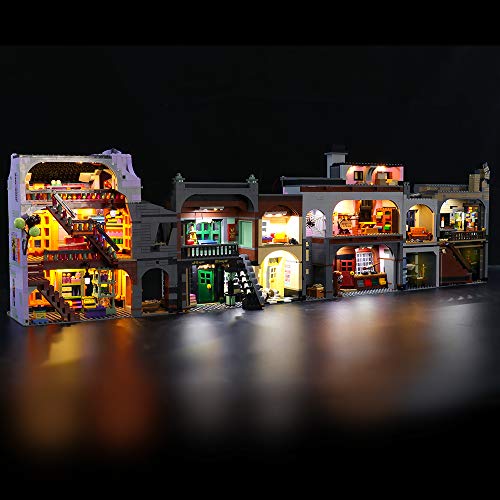 BRIKSMAX LED-Beleuchtungsset für Lego Harry Potter Winkelgasse, LED-Beleuchtungsset-Add-on für Lego Set 75978 -ohne Lego-Modell (Fernbedienungsversion) von BRIKSMAX