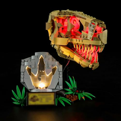 BRIKSMAX Led Licht für Lego Dinosaurier-Fossilien: T.-rex-Kopf 76964 - Compatible with Lego Jurassic World Bausteinen Modell - Ohne Lego Set von BRIKSMAX