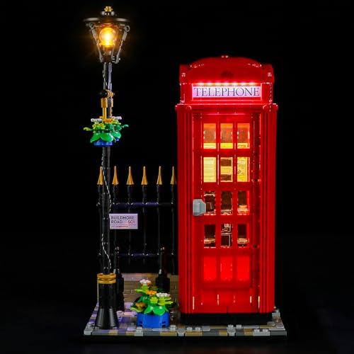 BRIKSMAX Led Licht für Lego Rote Londoner Telefonzelle 21347 - Compatible with Lego Ideas Bausteinen Modell - Ohne Lego Set von BRIKSMAX