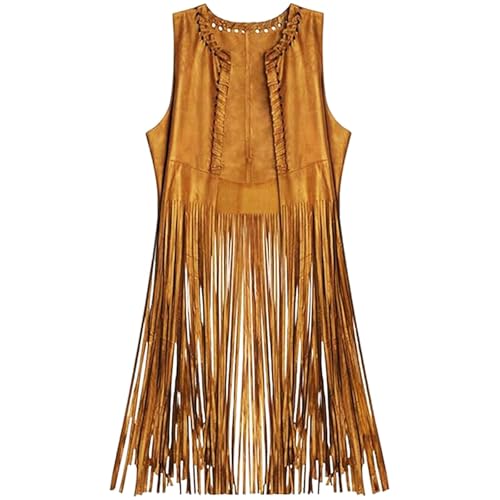 Fasching Hippie Kleidung Damen Set 60er 70er Jahre Outfit Damen Hippie Kostüm Damen Poncho Western Outfit Faschingskostüme Damen Fransenweste Damen Hippie Accessoires Festival Kleid Cowboy Kostüm von BRIMOREA