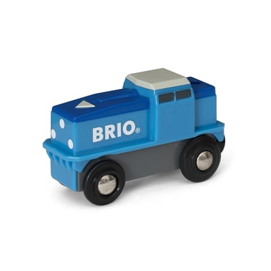 BRIO® WORLD Holzeisenbahn Blaue Batterie - Frachtlok 33130 von BRIO