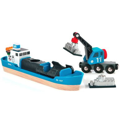 BRIO® WORLD Containerschiff mit Kranwagen 33534 von BRIO