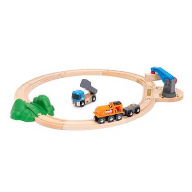 BRIO® WORLD Holzeisenbahn Starterset Güterzug mit Kran A von BRIO