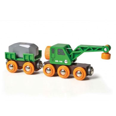 BRIO® WORLD Kranwagen mit Anhänger und Fracht 33698 von BRIO