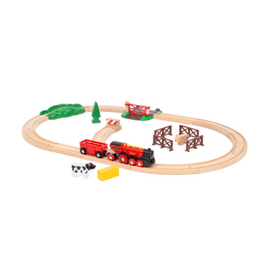 BRIO® WORLD Holzeisenbahn Rote Lola Bauernhof Zugset von BRIO