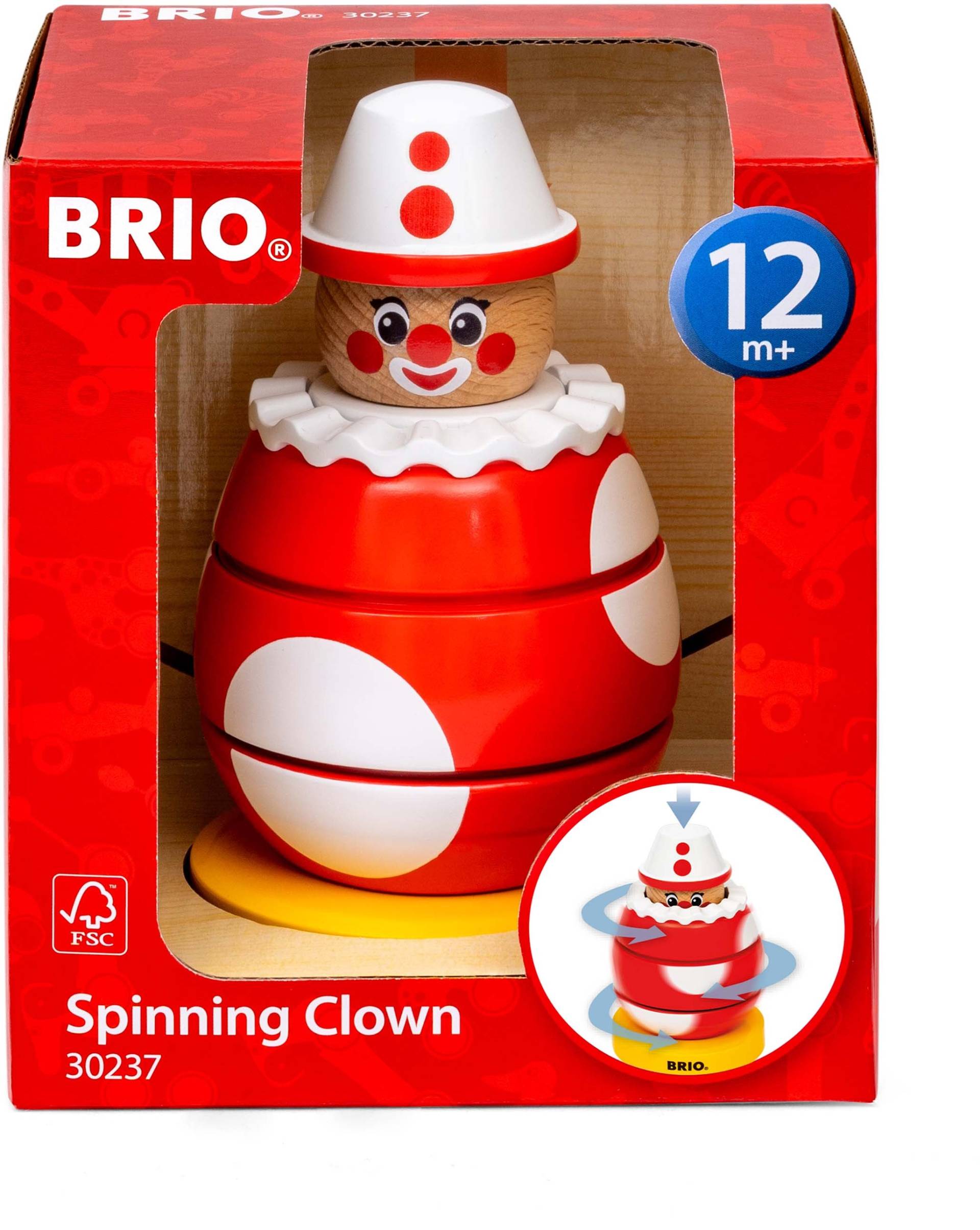 BRIO 30237 Drück- &  Dreh-Clown, Babyspielzeug von BRIO