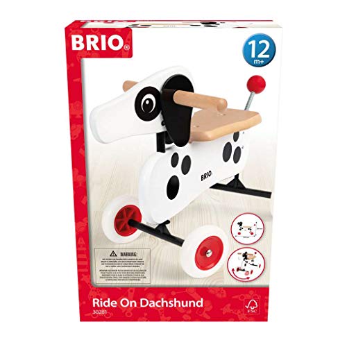 BRIO 30281 Dackel-Rutscher - Aufsitz-Spielzeug empfohlen ab 12 Monaten von BRIO