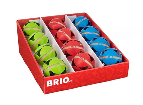 BRIO 30505 - Motorik-Rasselbälle, 3fach sort. Im Display von BRIO