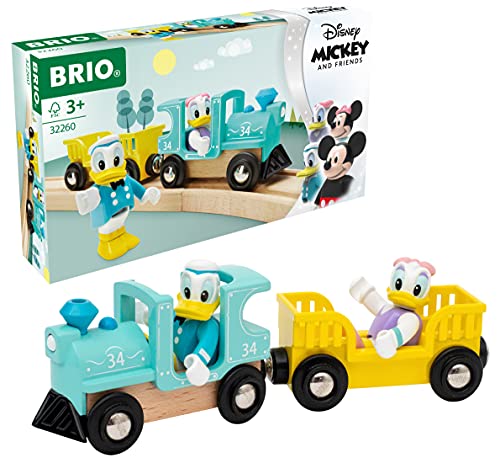 BRIO 32260 Donald & Daisy Duck Zug - Farbenfrohe Lokomotive mit Waggon und den beliebten Disney-Charakteren Donald und Daisy - Kompatibel mit Allen Produkten World, 270 x 50 x 150 cm von BRIO