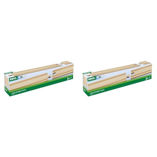 BRIO 33341000-1/1 Gerade Gleise (D) (Packung mit 2) von BRIO