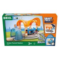 BRIO 63397300 Smart Tech Sound Bahnhof mit Action Tunnel von BRIO