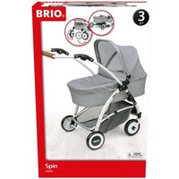 BRIO 63902000 Puppenwagen Spin Grau mit Schwenkrädern von BRIO