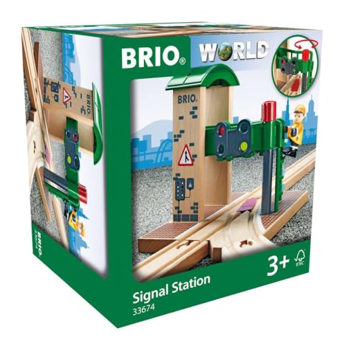 BRIO World 33674 - Signal Station - Zubehör Holzeisenbahn - Spielzeug ab 3 Jahren von BRIO