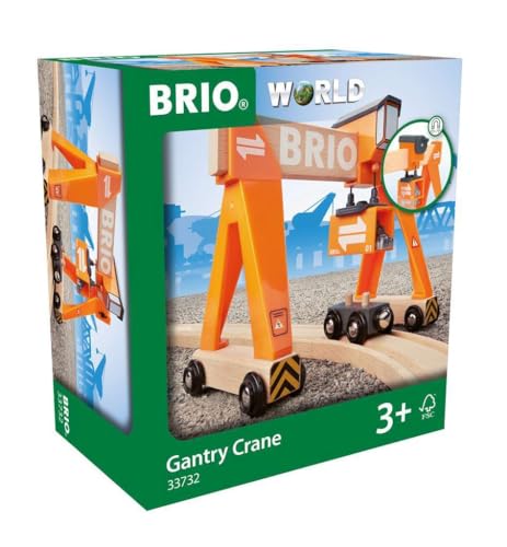 BRIO World 33732 Container Verladekran - Zubehör für die BRIO Holzeisenbahn – Empfohlen für Kinder ab 3 Jahren, 18 x 9 x 15 cm von BRIO