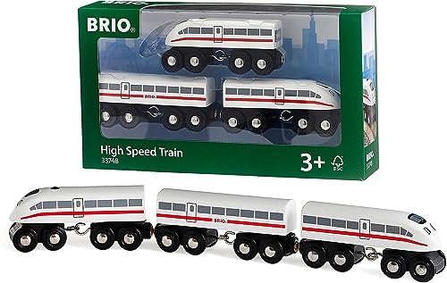 BRIO 33748 Schnellzug mit Sound, Holz, 3teilig von BRIO