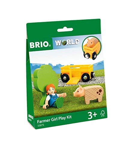 BRIO Bahn 33875 - Spielpäckchen Bäuerin mit Schwein von BRIO