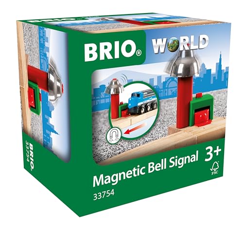 BRIO World 33754 Magnetisches Glockensignal - Eisenbahnzubehör Holzeisenbahn - Kleinkinderspielzeug empfohlen für Kinder ab 3 Jahren von BRIO