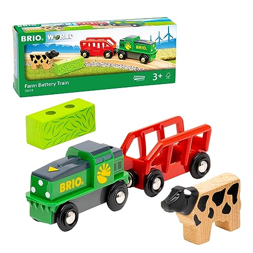 BRIO World - 36018 Bauernhof-Batteriezug - Batteriebetriebener Spielzeugzug für Kinder ab 3 Jahren von BRIO