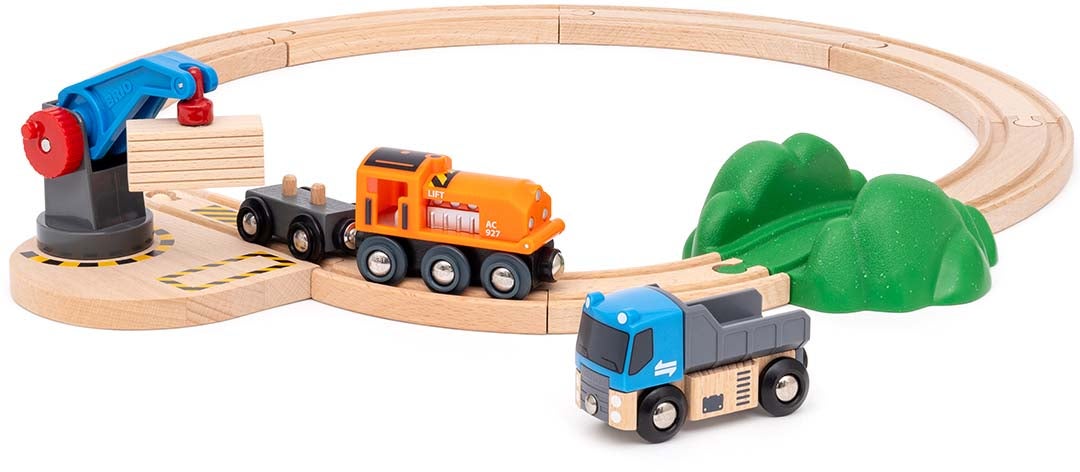 BRIO World 36028 Starterset Güterzug mit Kran A von BRIO