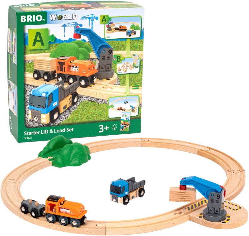 BRIO World 36028 Starterset Güterzug mit Kran A von BRIO