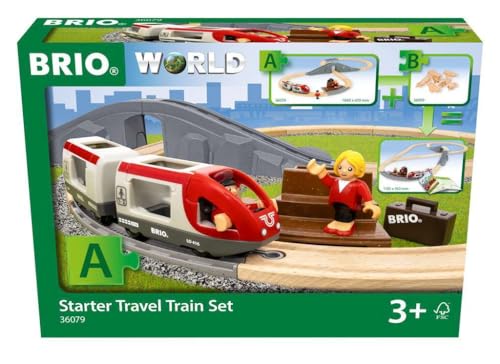 BRIO World – 36079 Reisezug Starter Set A | 22-teiliges Holzspielzeugzugset für Kinder ab 3 Jahren von BRIO