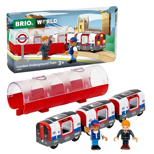 BRIO World - 36085 Trains of The World Londoner U-Bahn mit Licht und Sound - Spielzeugzug mit Licht & Sound für Kinder ab 3 Jahren von BRIO