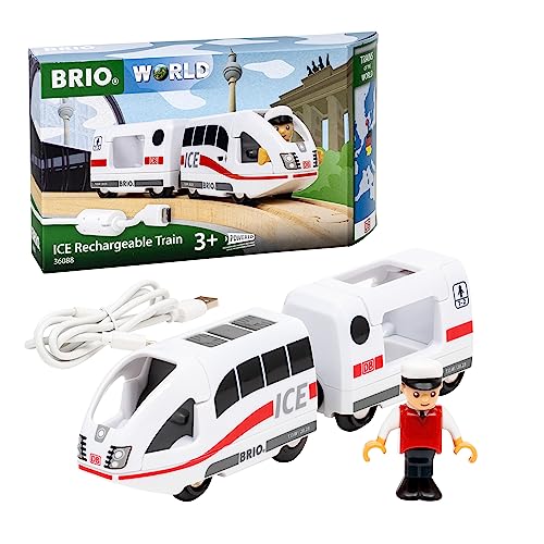 BRIO World - 36088 Trains of The World Ice Akkureisezug - Akku-betriebene Spielzeuglok für Kinder ab 3 Jahren von BRIO