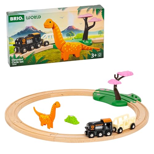 BRIO World – 36098 Dinosaurier Bahn Set | Spielzeugzug für Kinder ab 3 Jahren von BRIO